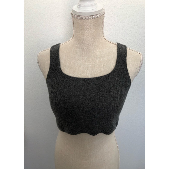 Everlane Cozy Stretch Cropped Sweater Tank in Dark Gray - M - Picture 3 of 5